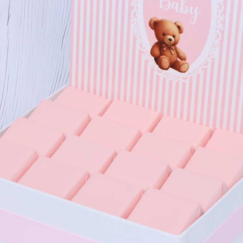Baby girl teddy designed chocolate medium hamper