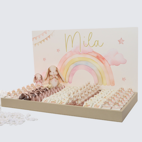 Baby girl rabbit theme decorated choc...