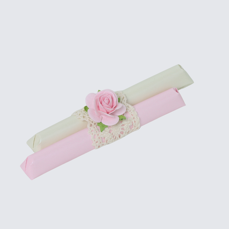 Set of 20 crochet ribbon & flower decorated loose chocolate stick set