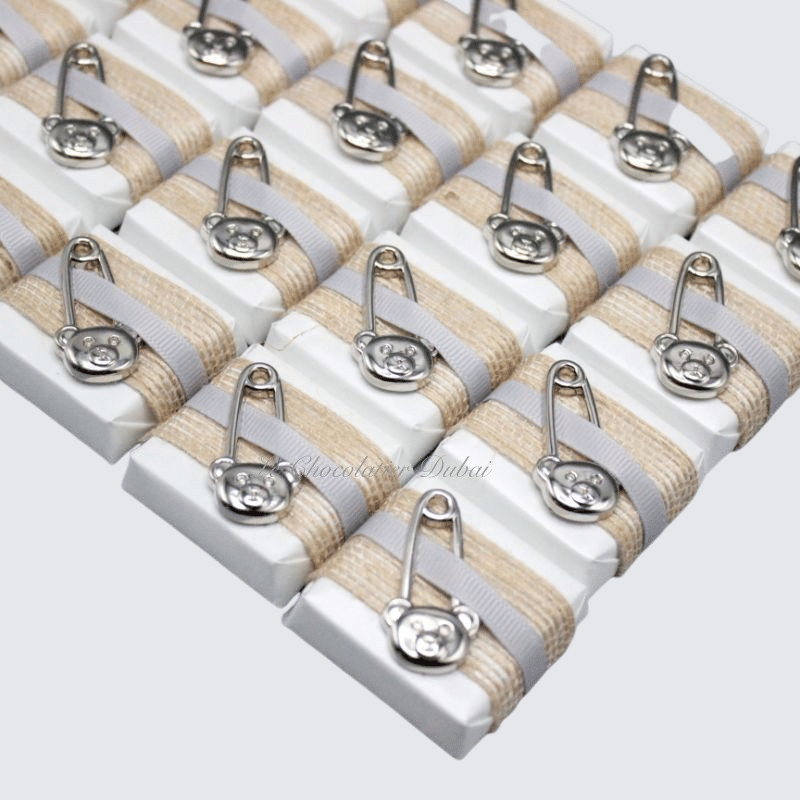 Teddy bear pin decorated baby loose premium chocolate