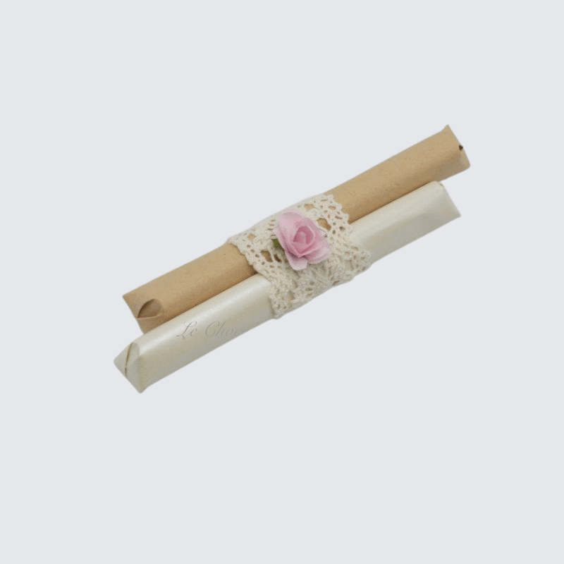Set of crochet ribbon & flower decorated loose chocolate stick set