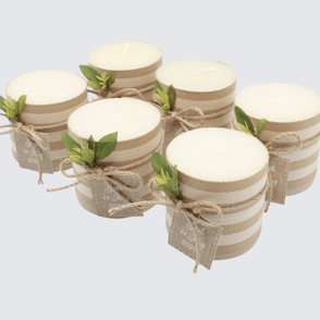 Set of 20 Baby rustic decorated candle