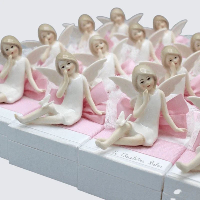 Set of 20 Baby ceramic fairy decorated chocolate hard box