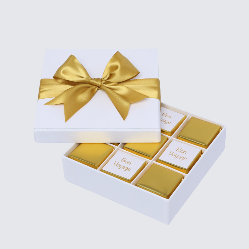 Bon voyage gold classic designed 9 piece premium chocolate hard box