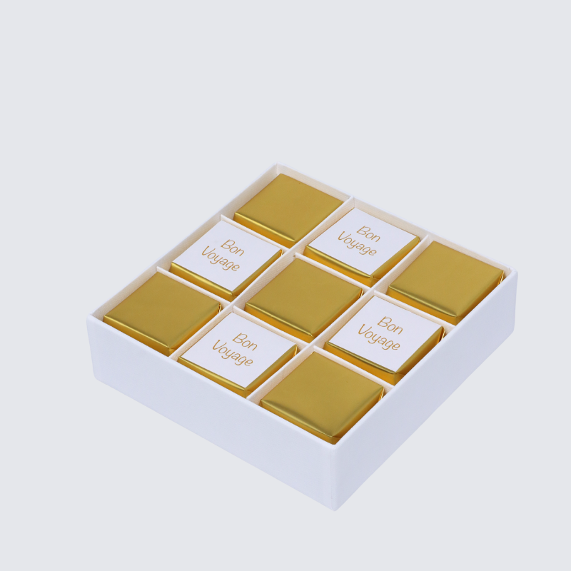 Bon voyage gold classic designed 9 piece premium chocolate hard box