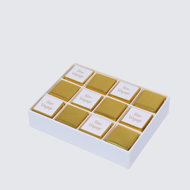 Bon voyage gold classic designed 12 piece premium chocolate hard box