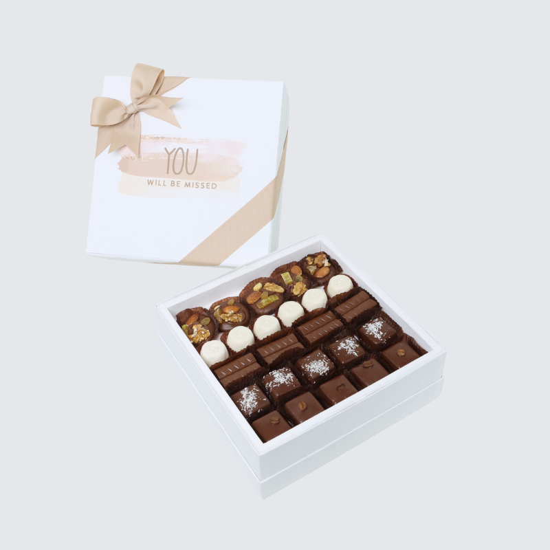 You will be missed designed premium chocolate one layer hard box