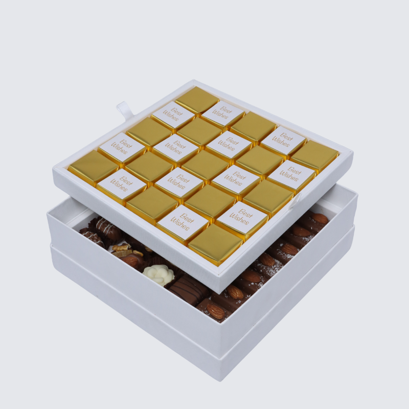Best wishes gold classic designed 2-layer premium chocolate hard box