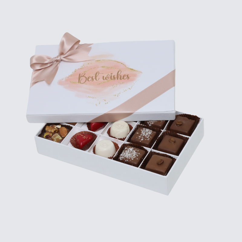 Best wishes stain designed 15-piece chocolate hard box