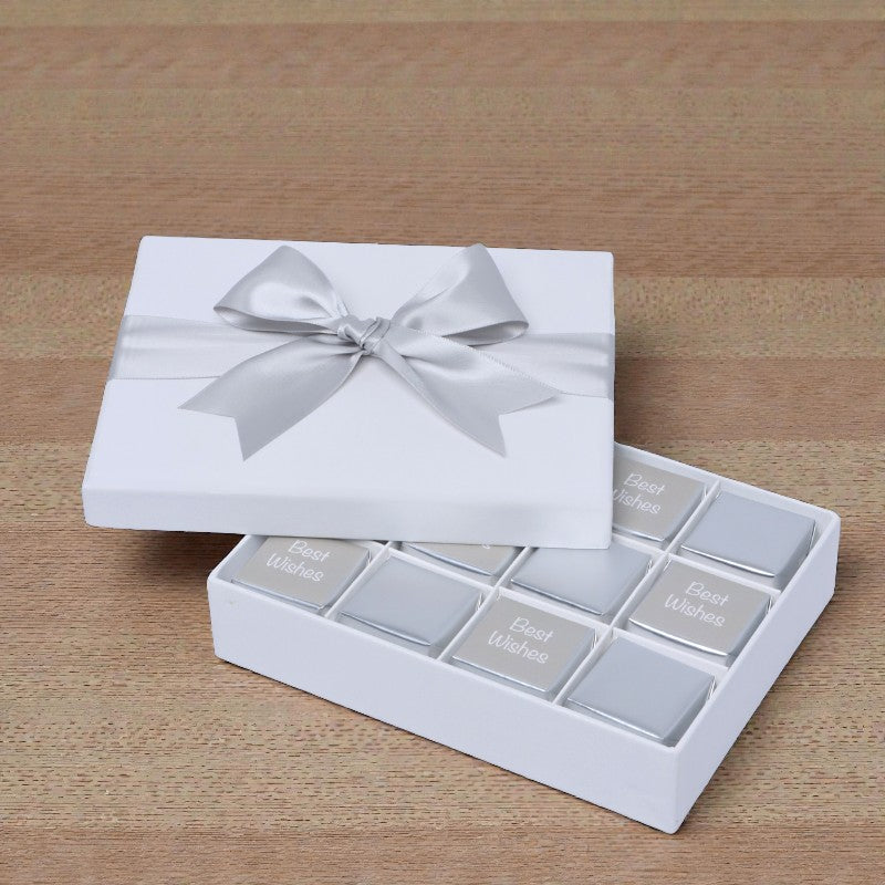 Best wishes silver classic designed 12P premium chocolate hard box