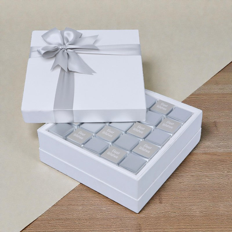 Best wishes silver classic designed premium chocolate hard box