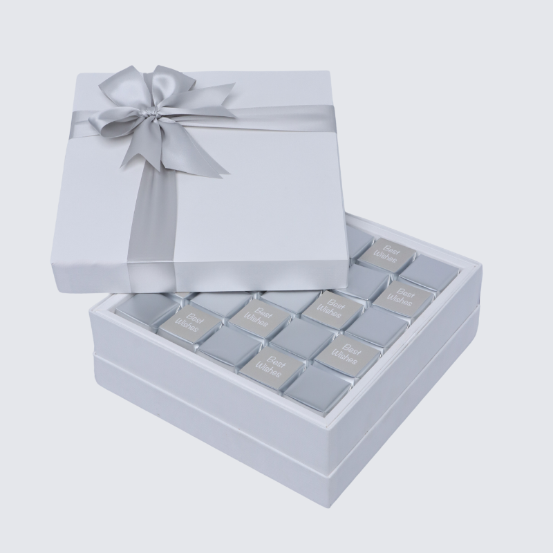 Best wishes silver classic designed premium chocolate hard box