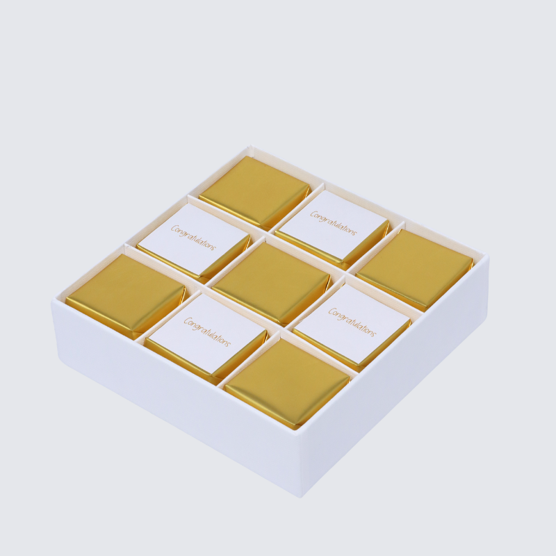 Congratulations gold designed 9P premium chocolate hard box