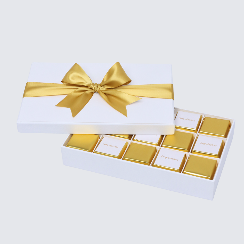 Congratulations gold designed 15P premium chocolate hard box