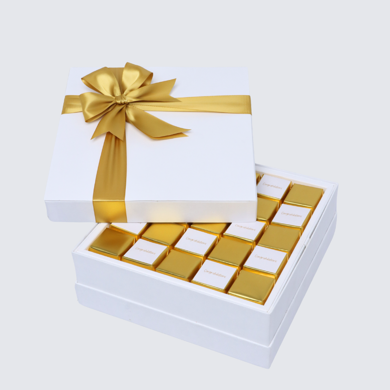 Congratulations gold designed premium chocolate hard box
