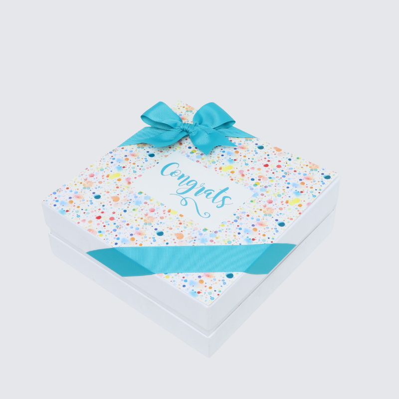 Congrats colored bubble designed chocolate hard box