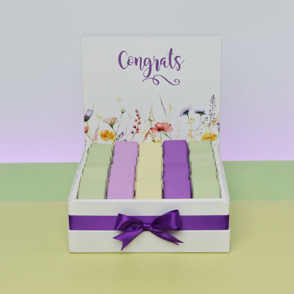 Congrats floral designed premium chocolate large hamper
