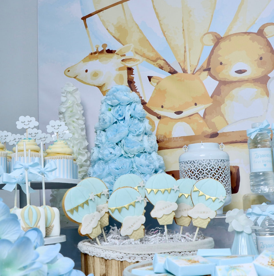 Luxury hot air baloon theme chocolate & sweets dessert tables