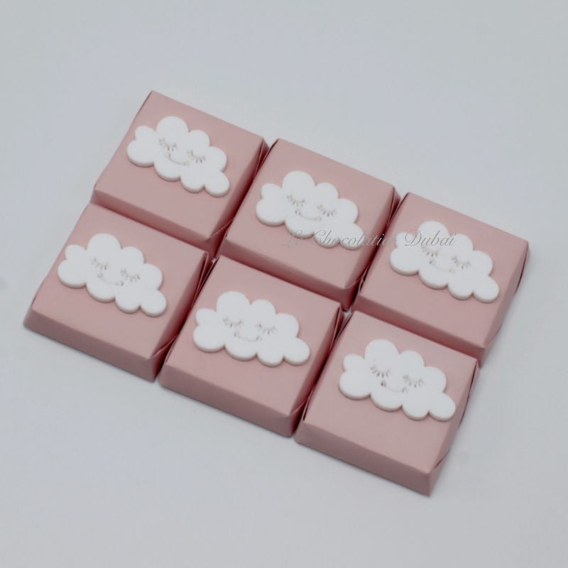 Acrylic cloud decorated chocolate