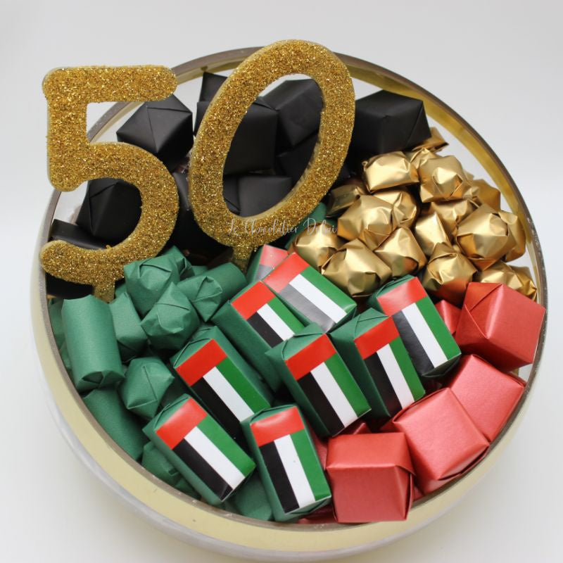 National day decorated chocolate glass bowl