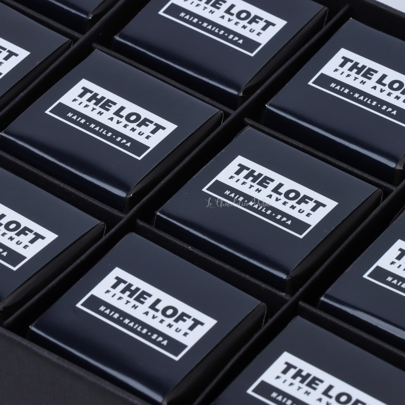 Set of 4 corporate branded chocolate black hard box