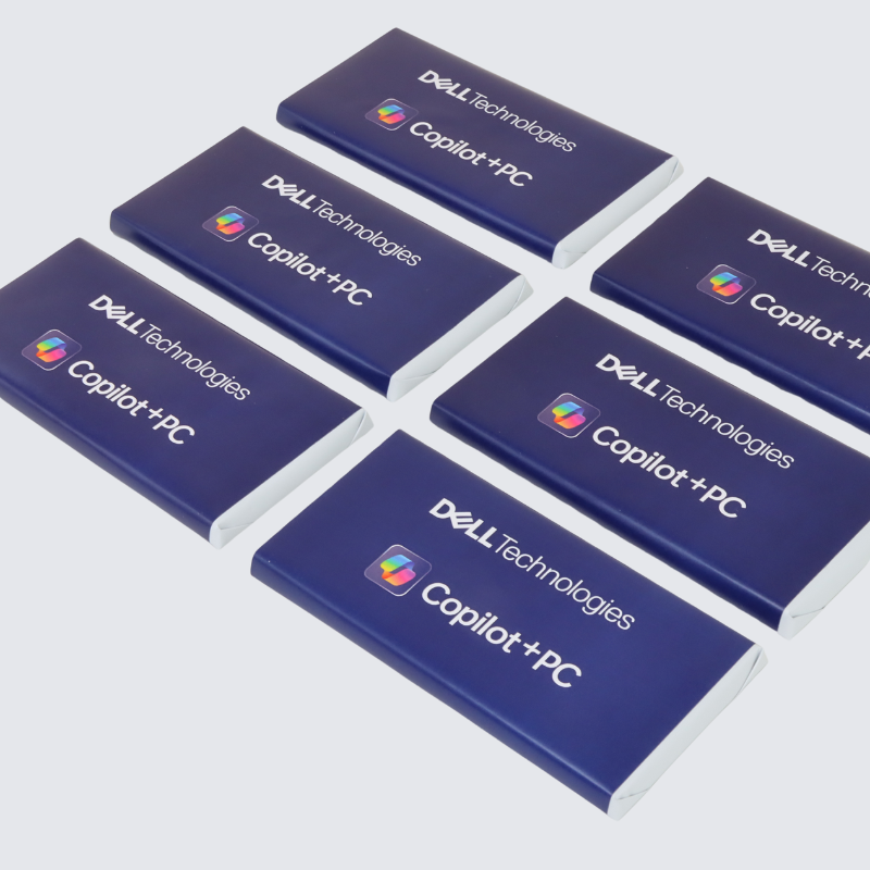 Set of 10 corporate branded loose plain milk chocolate bar