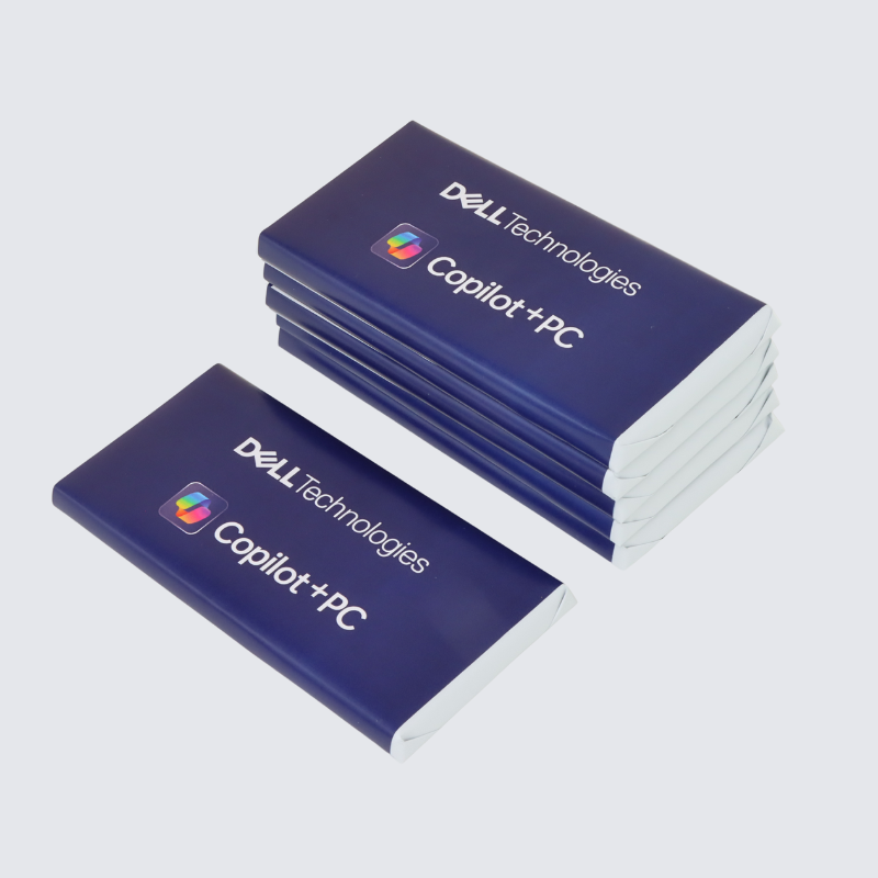 Set of 10 corporate branded loose plain milk chocolate bar