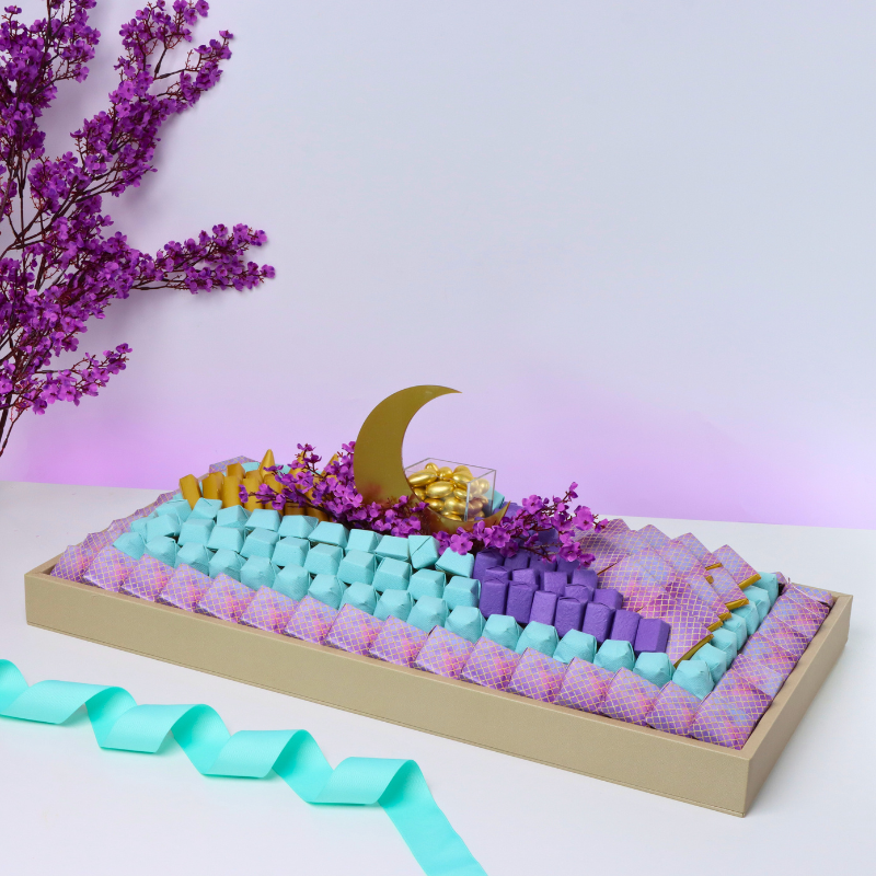 Ramadan eid elegant chocolate leather tray