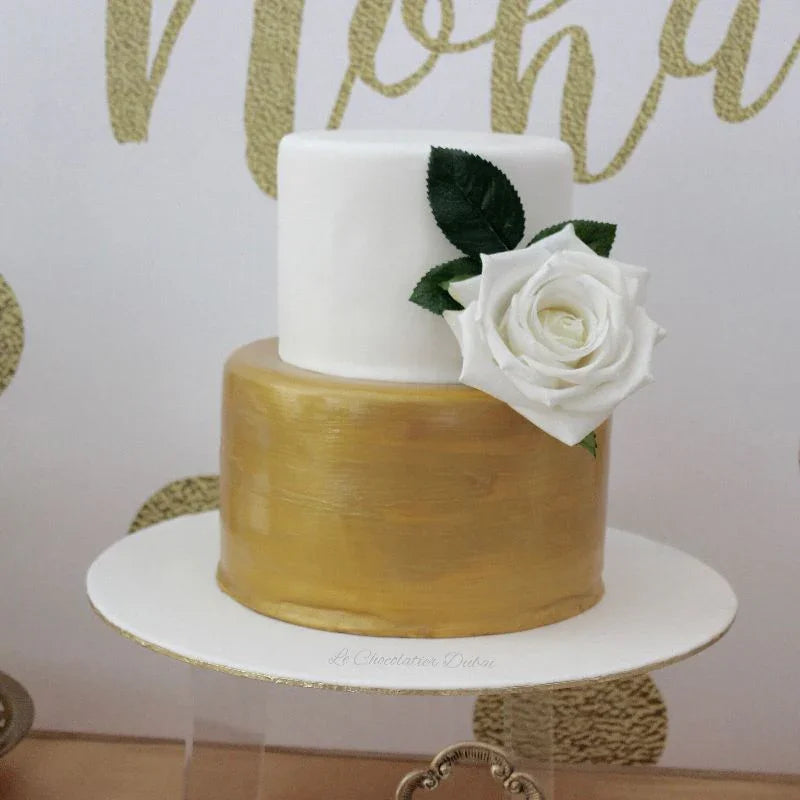 Birthday gold white dessert / sweets table