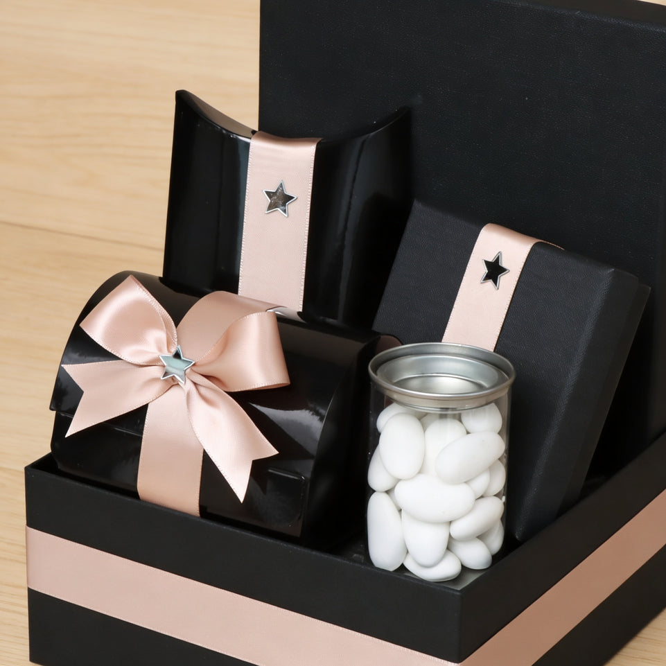 Elegant chocolate & sweets black medium hamper