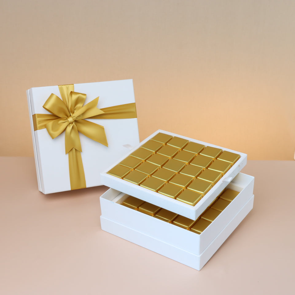 Premium gold & white chocolate 50-pc hard box