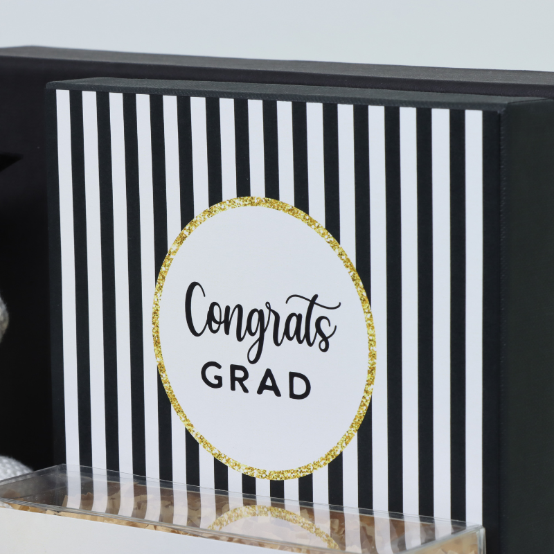 Graduation designed premium chocolate large black hamper