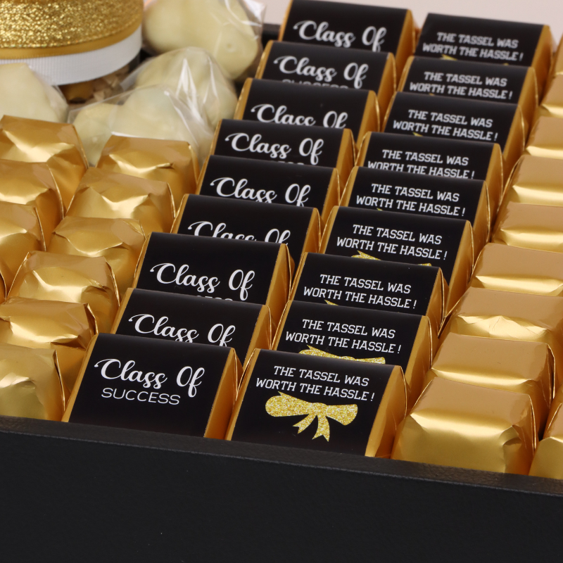 Graduation designed premium chocolate leather large tray