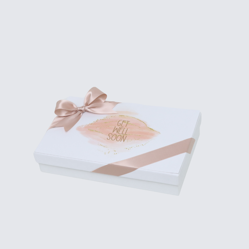 Get well soon stain taupe design 15-piece chocolate hard box