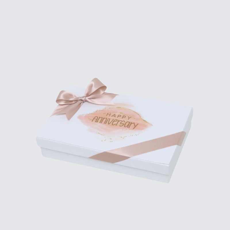 Happy anniversary stained designed 15P premium chocolate hard box