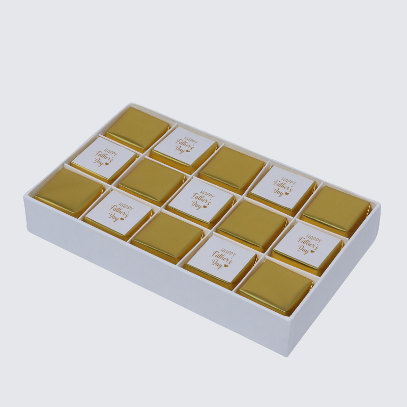 Happy father's day classic gold designed chocolate 15P hard box