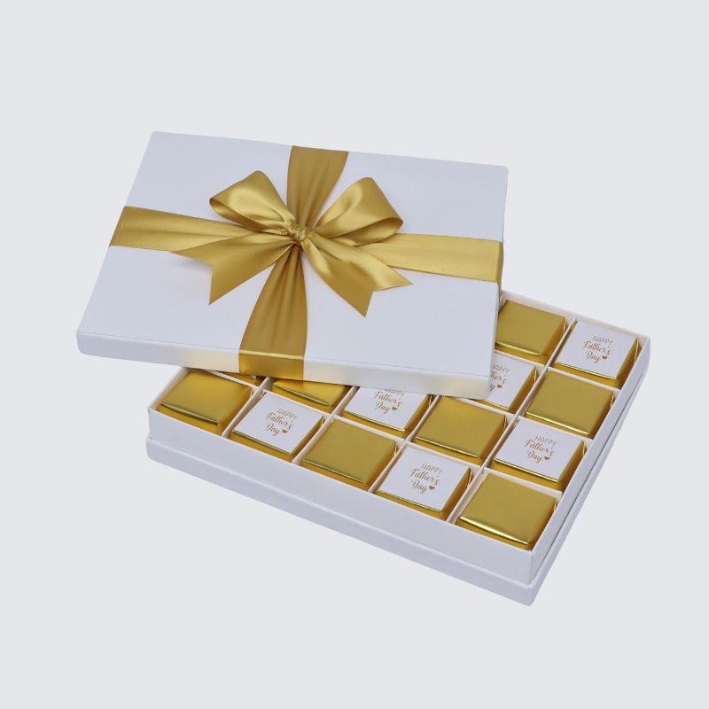 Happy father's day classic gold designed chocolate 20P hard box