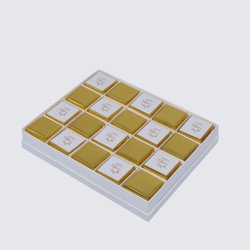 Happy father's day gold designed 20-piece chocolate hard box