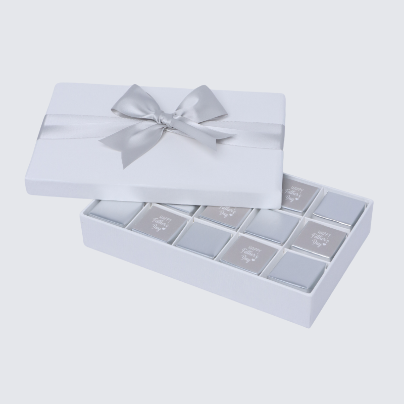 Happy father's day classic silver designed 15P premium chocolate hard box