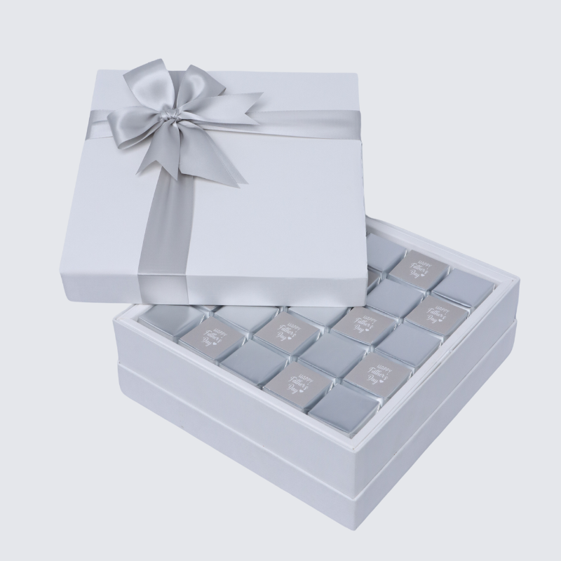 Happy father's day classic silver designed chocolate hard box