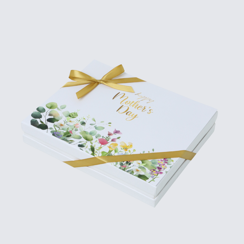 "Happy mother's day" flowers designed 20-piece chocolate hard box