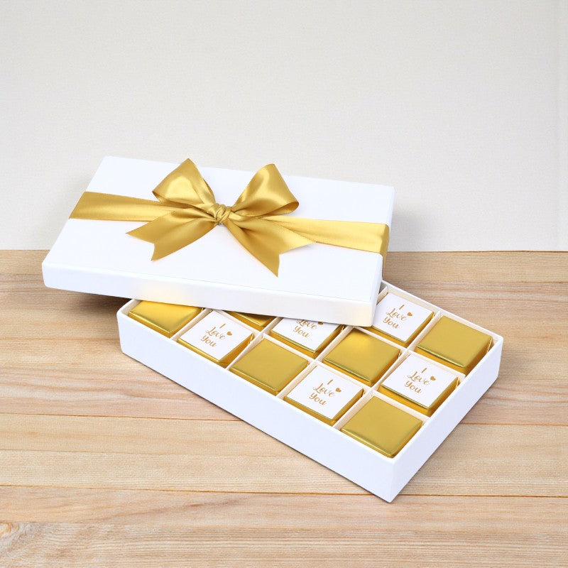 "I love you" gold designed 15-piece premium chocolate hard box