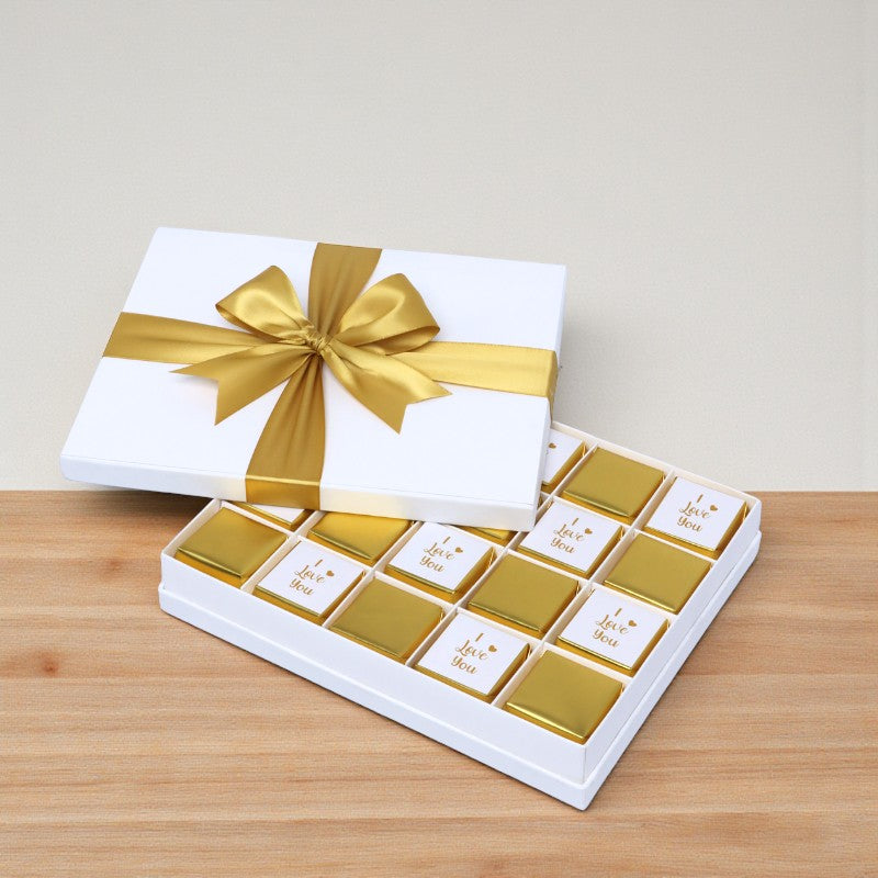 "I love you" gold designed 20-piece premium chocolate hard box