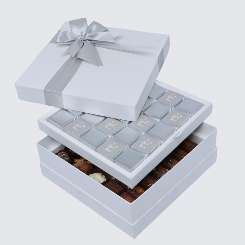"I love you" classic 2-layer premium chocolate hard box