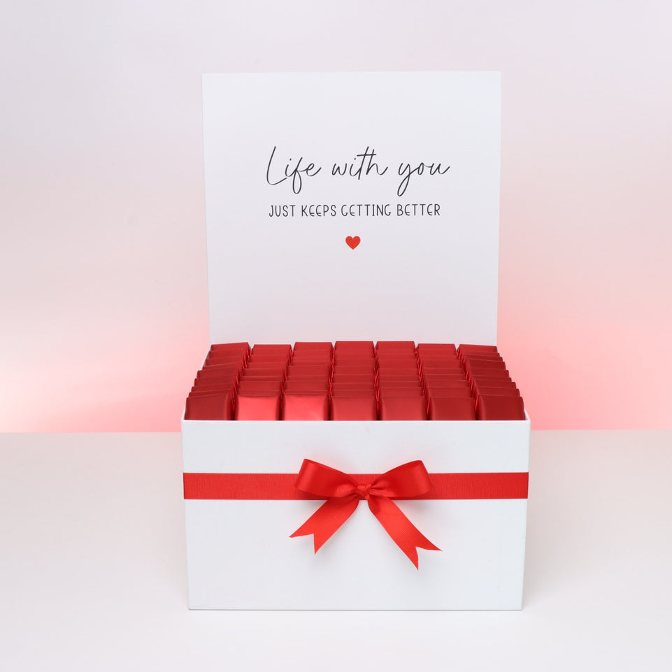 Love message "life with you" designed premium chocolate extra large hamper