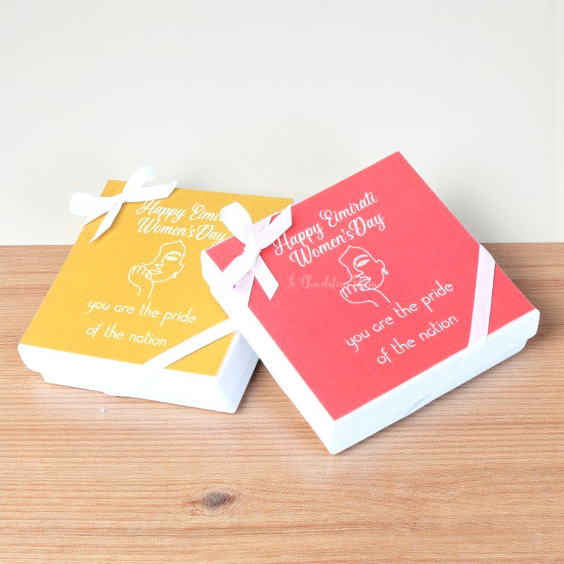Set of 15 Emirati women's day premium chocolate 4pc hard box