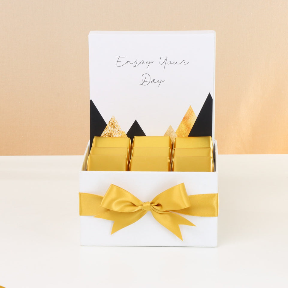 Enjoy your day geometric designed premium chocolate small hamper