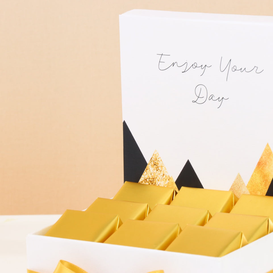Enjoy your day geometric designed premium chocolate small hamper