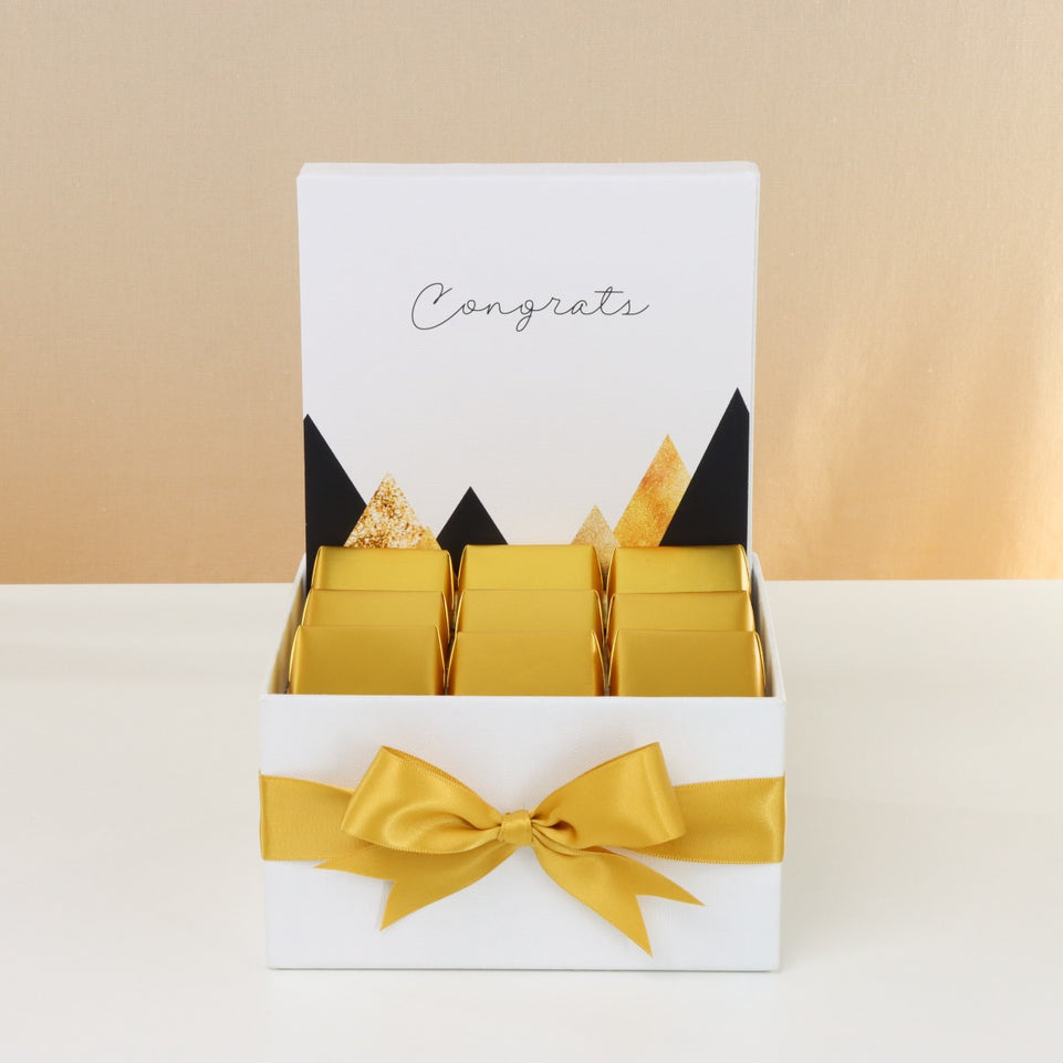 Congrats geometric designed premium chocolate small hamper