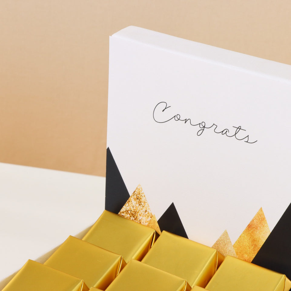 Congrats geometric designed premium chocolate small hamper